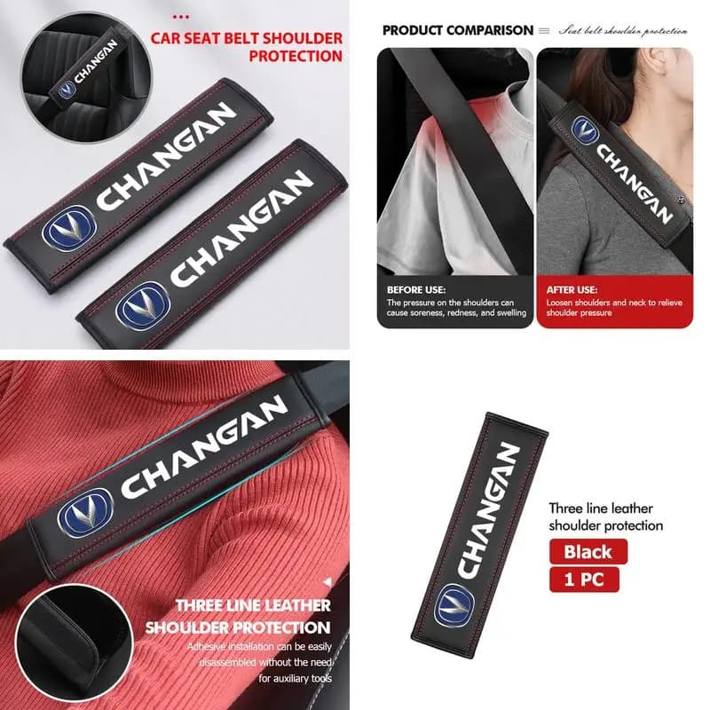Soft Safety Belt Cushion Strap Protection Sleeve Auto Seatbelt Cover Trim Fits Changan Karvaan Raeton PLUS Eado CS35 CS95