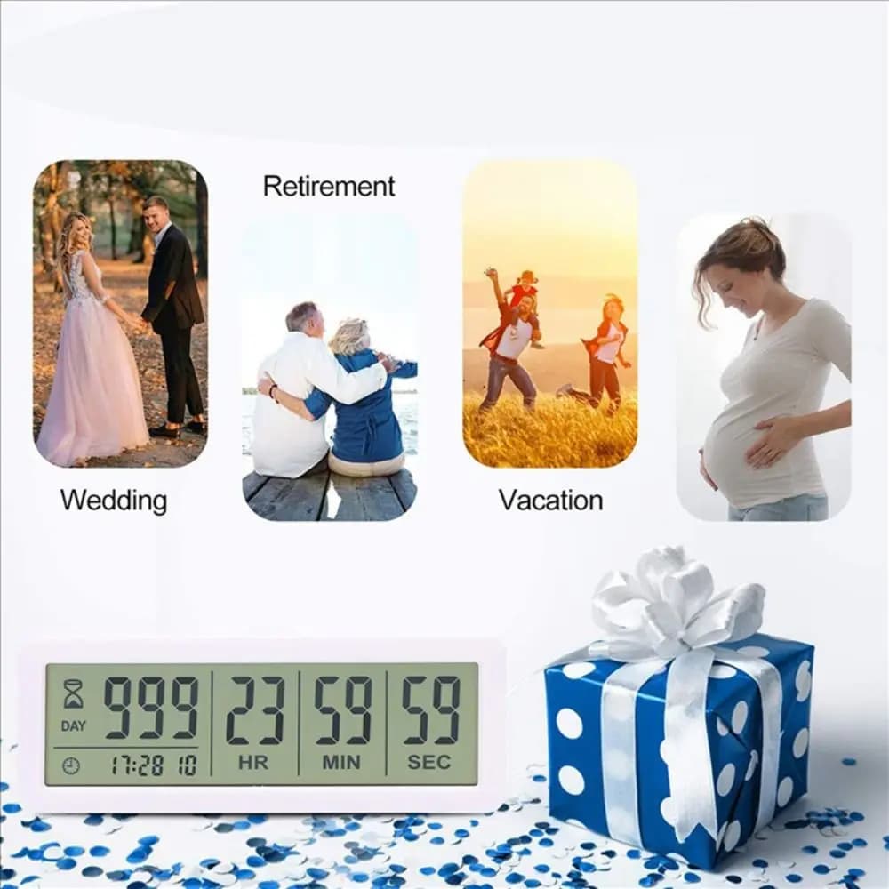 999 Days Digital Countdown Timer Reusable Digital Display Countdown Clock Electronic Time Management Count Down Clock Wedding