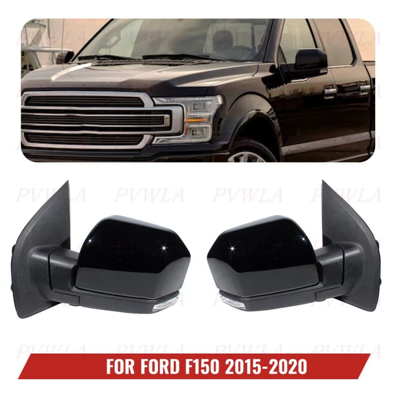 22PIN Black Painted Heat Memory Rear Mirror Assembly With Blind Spot For Ford F150 2015 2016 2017 2018 2019 2020 Car Accessories