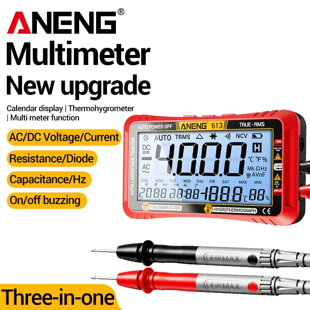 ANENG 613 Smart Digital Multimeter Tester 4000 Counts True RMS AC/DC Voltage Current Meter Real-time Power-off Multimetro Test