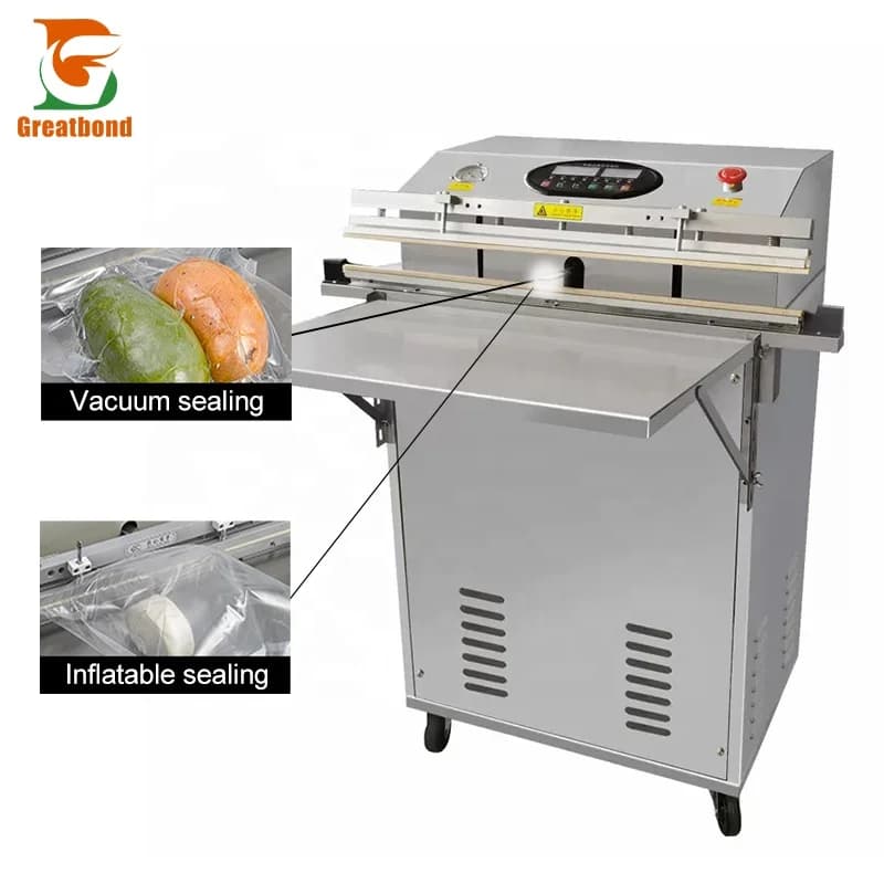 Big Size Vertical External Double Pump Food Plush Toy Sealer Air Pump Driven Sealing Pneumatic Inflatable Vacuum Packing Machine