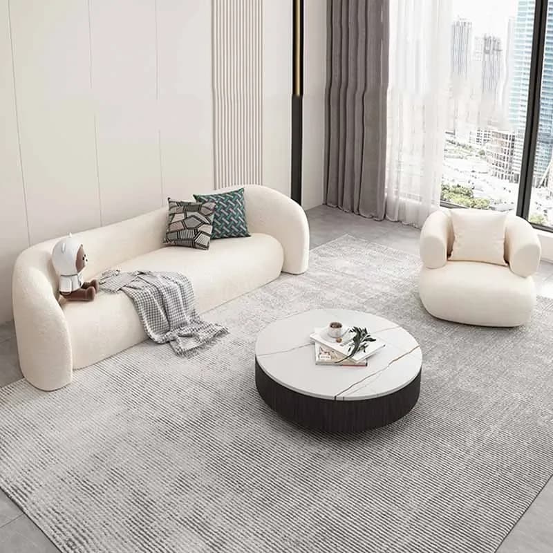 White Relaxing Living Room Sofas Soft New Arrival Luxury Nordic Floor Lazy Sofa Sectional Modern Divani Da Soggiorno Furniture
