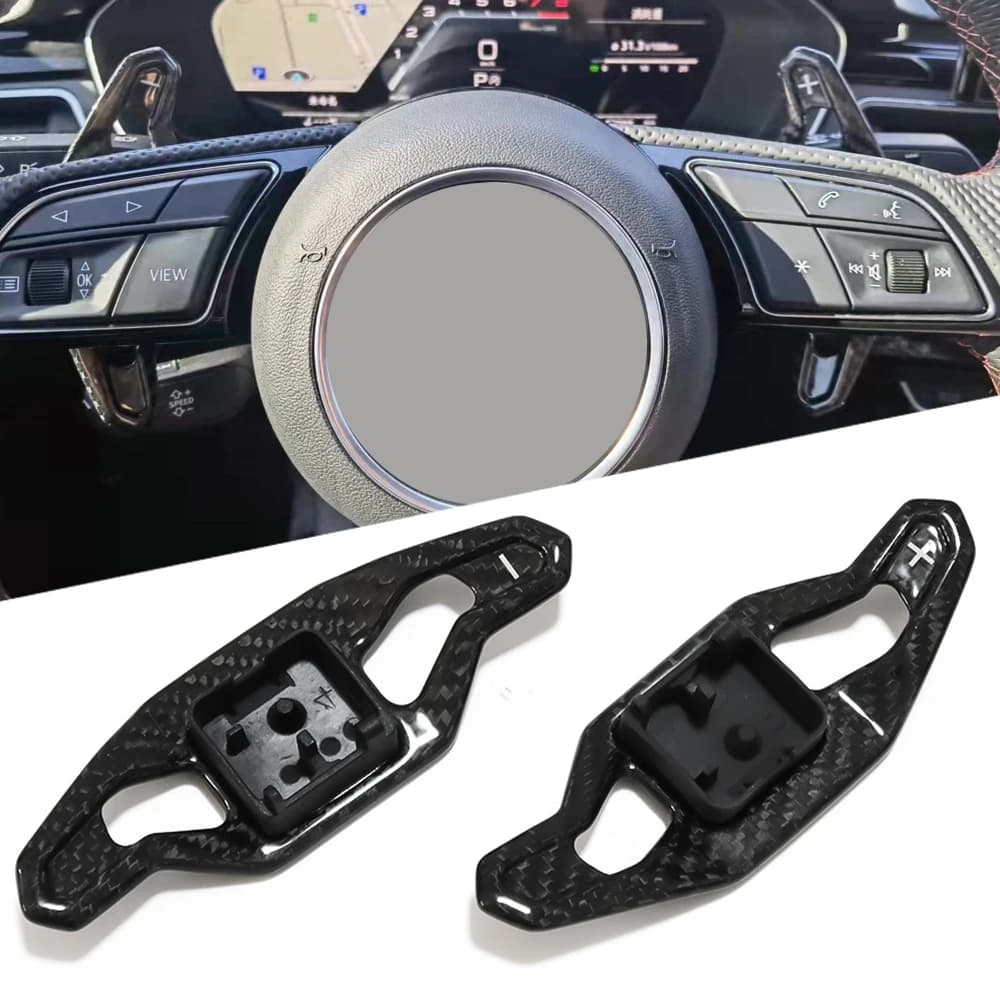 Carbon Fiber Aluminum Replace Gear Steering Wheel Paddle Shifter Shift Extension Cover Trim for Audi A3 S3 RS3 8Y 2020 2021
