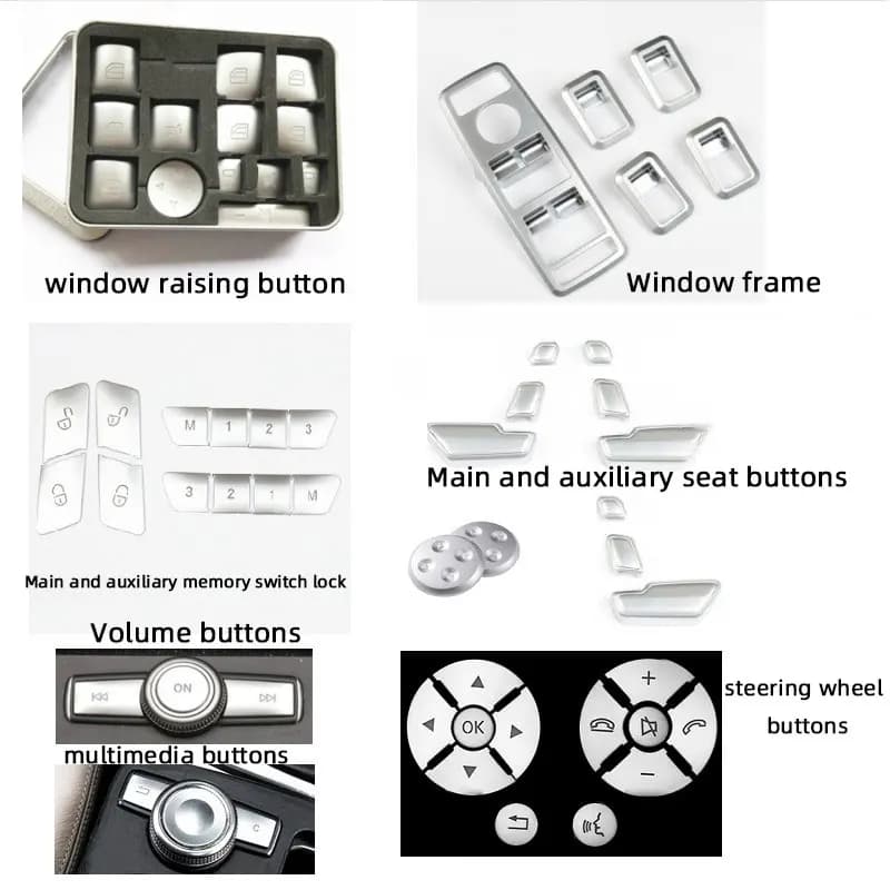 For Mercedes Benz E Class W212 2009-2011 Car Styling Center Console Dash Air Outlet CD Panel Interior Multimedia Buttons Sticker