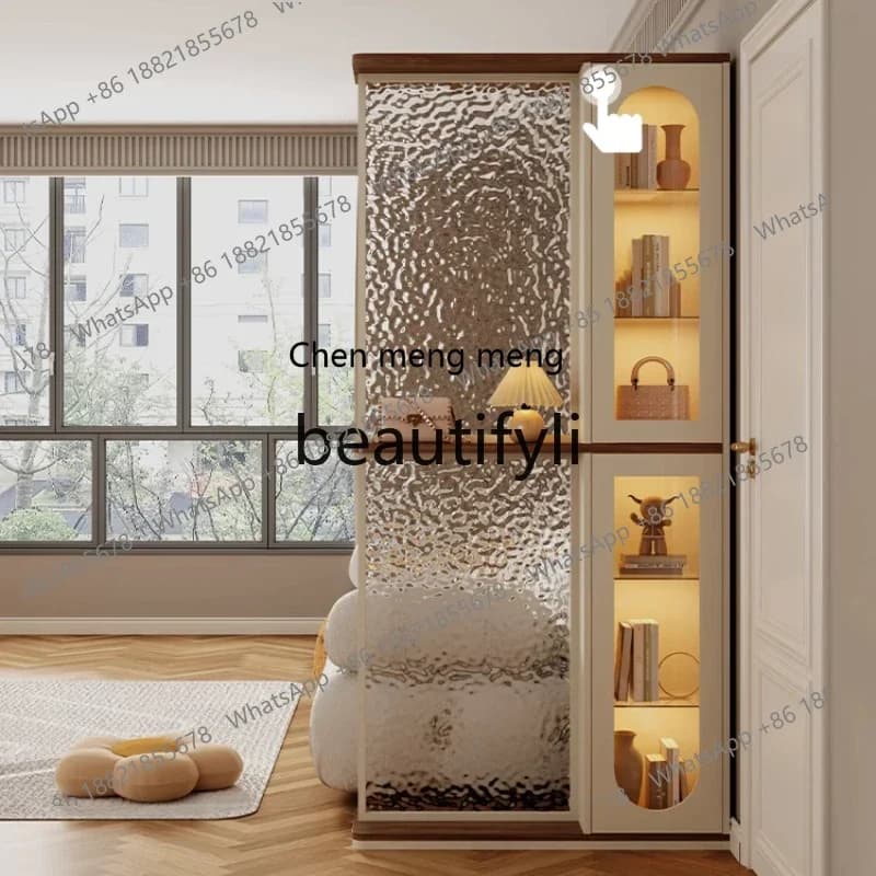 zqxEntry of the entrance cabinet is opposite the door, living room partition cabinet, shelf, screen, foyer cabinet, cream wind