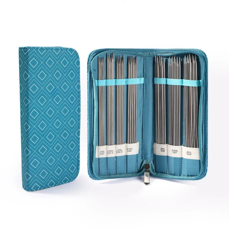 Outdoor travel wool knitting stick needle storage bag portable stainless steel handmade double tip sweater needle tool storage