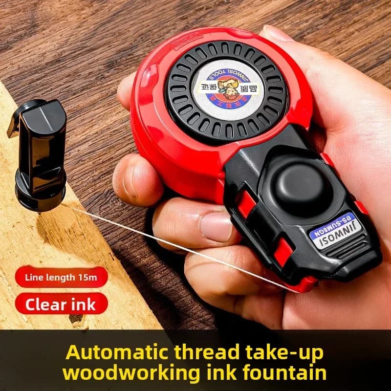 Auto Rewind Nylon Line Chalk Line Reel Automatic Retractable Chalk Line Tool for Woodworking Construction Layout Marking