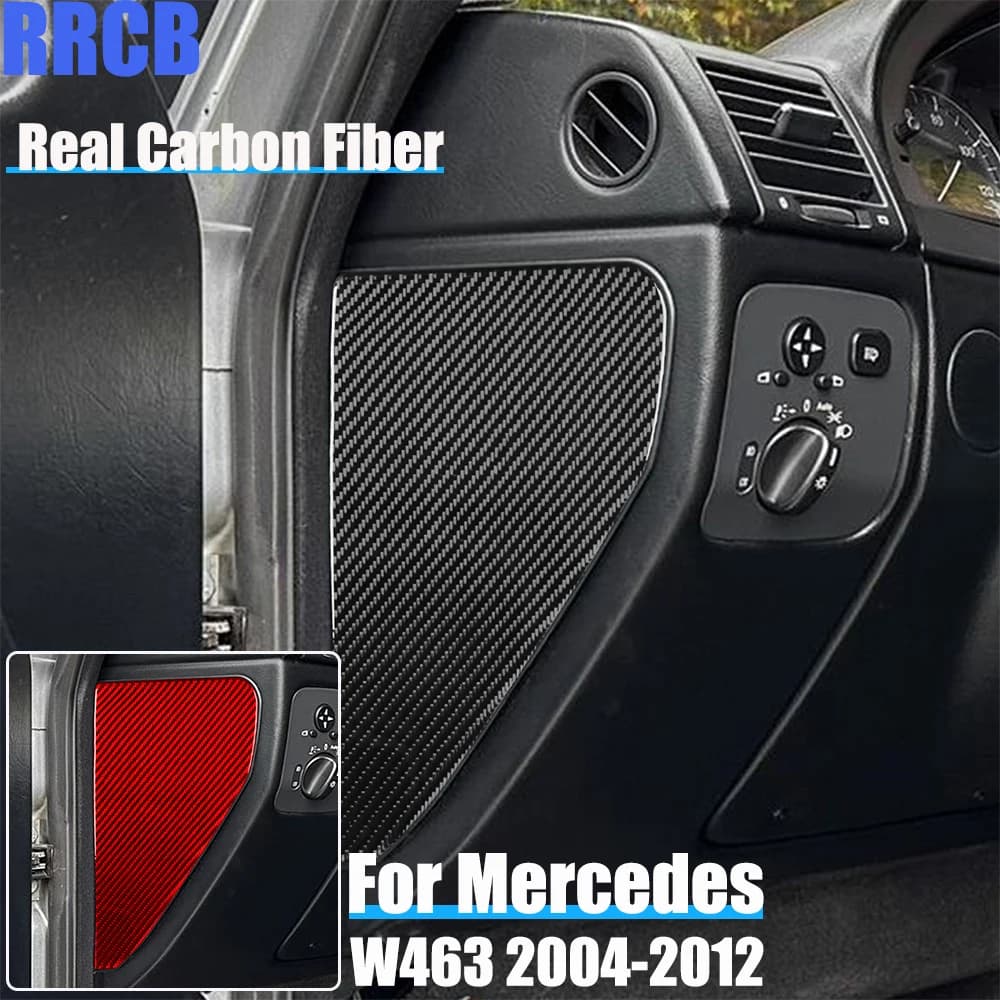 Real Carbon Fiber Car Accessories Dashboard Side Soft Cover Sticker For Mercedes-Benz G Class W463 G500 G55 G63 G550 2004-2012
