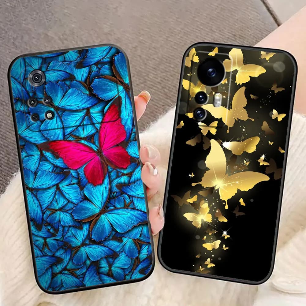 Beautiful Stylish Butterfly Phone Case For Xiaomi 15 15T 14T 13 12T 11 11T POCO F8 F7 F6 F5 X8 X7 X5 M6 M7 PRO Case Funda Cover