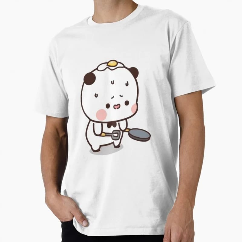 Bubu accidentally flipped an egg on her head Gift t shirt ‌kawaii‌ Panda Bear Cartoon Graphic tee Cute Y2K Clothes All size Tee