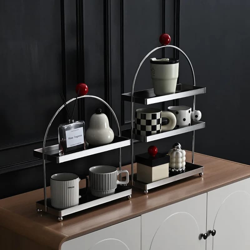 Shelf Stainless steel antique arched cup water cup holder bathroom desktop skin care cosmetics storage shelf