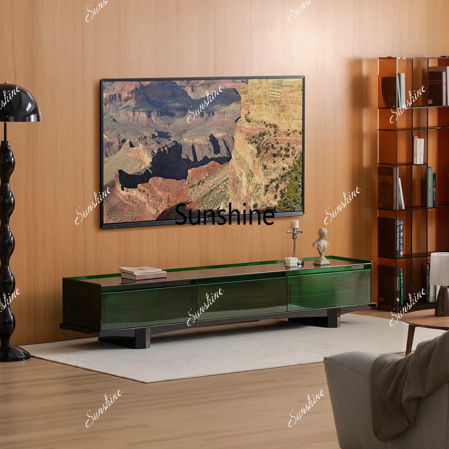 Medieval style advanced sense floor TV cabinet acrylic living room home minimalist floor cabinet