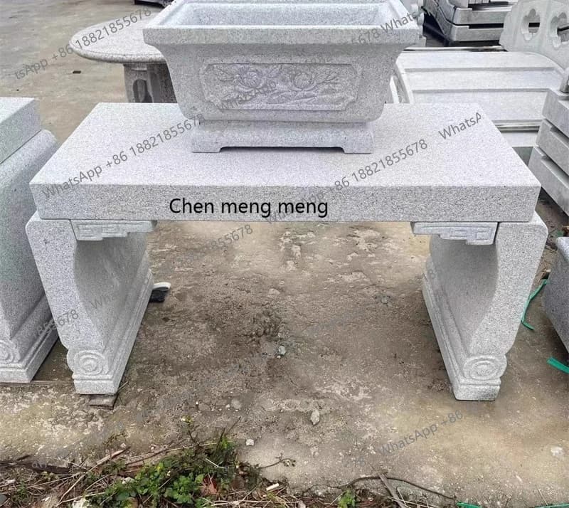 Stone flower stand strip table marble table strip case natural granite flower stand courtyard