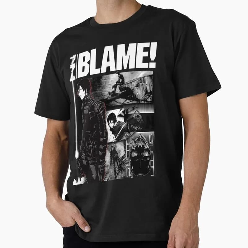 Killy from BLAME! Attack on Titan Anime Gift T shirt Short Sleeve Graphic Clothes All size tops S-6XL Shingeki no kyojin tees