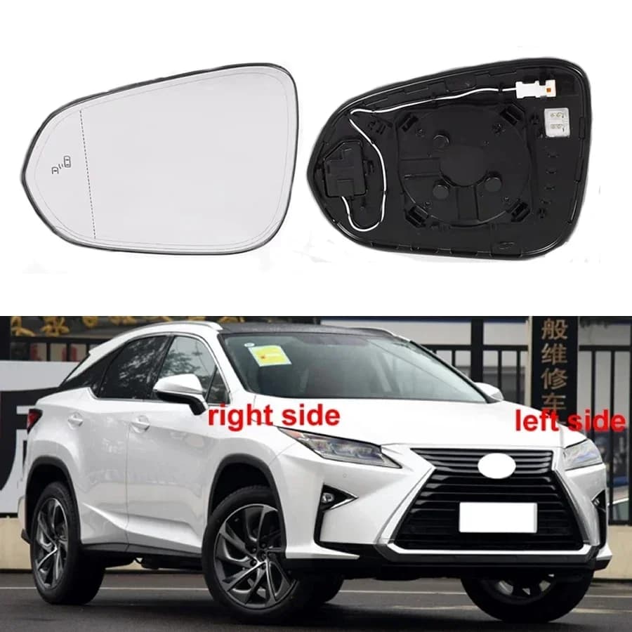 Car Mirrors For Lexus RX RX300 RX350 RX450 2015-2023  Mirror Lenses Exterior Side Reflective Glass Lens with Heating Blind Spot
