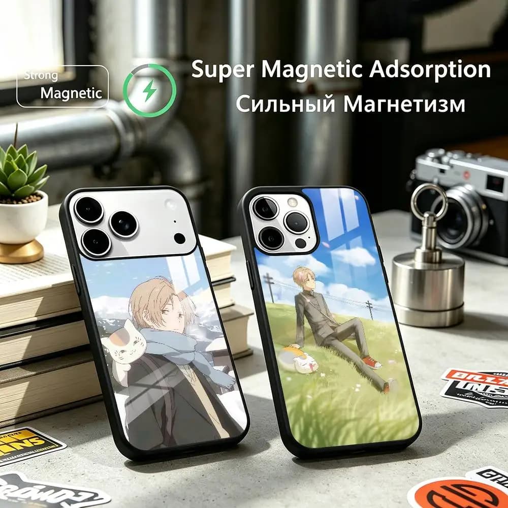 Natsumess Book of F-Friends Phone Case For iPhone17,16,15,14,13,12 Plus,Pro Supports Magnetic Wireless Charging