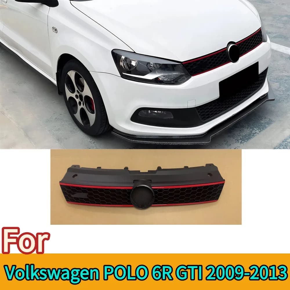 Suitable for Volkswagen POLO 6R GTI 2009-2013 GTI style front central grille honeycomb mesh front radiator grille bumper grille