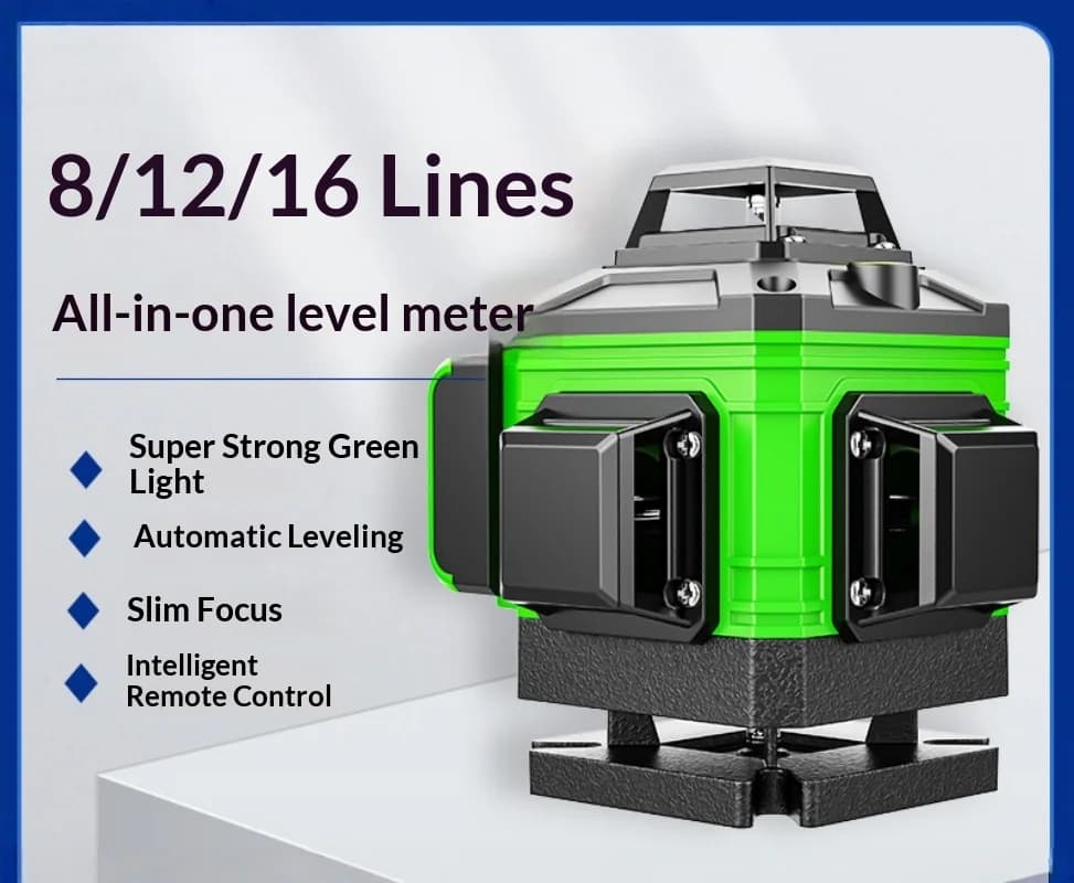 12-Line Laser Level Leveler High-Precision Strong Light 16 Wall Stickers Infrared Automatic Leveling 8-Line Line Caster 레이저 레벨기