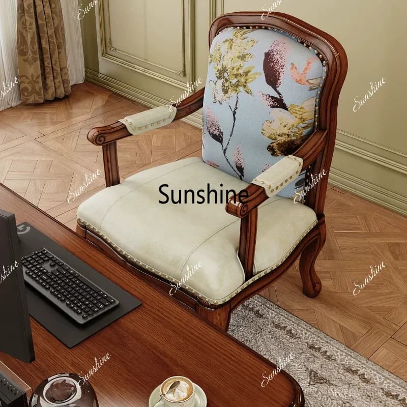 American retro solid wood single casual sofa chair living room dining chair balcony furnitureTJ