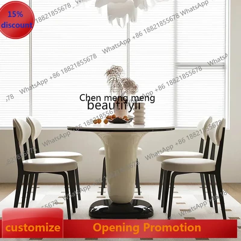 cn8617 ss ss 8617 Slate dining table designer high-end paint modern simple oval home dining table