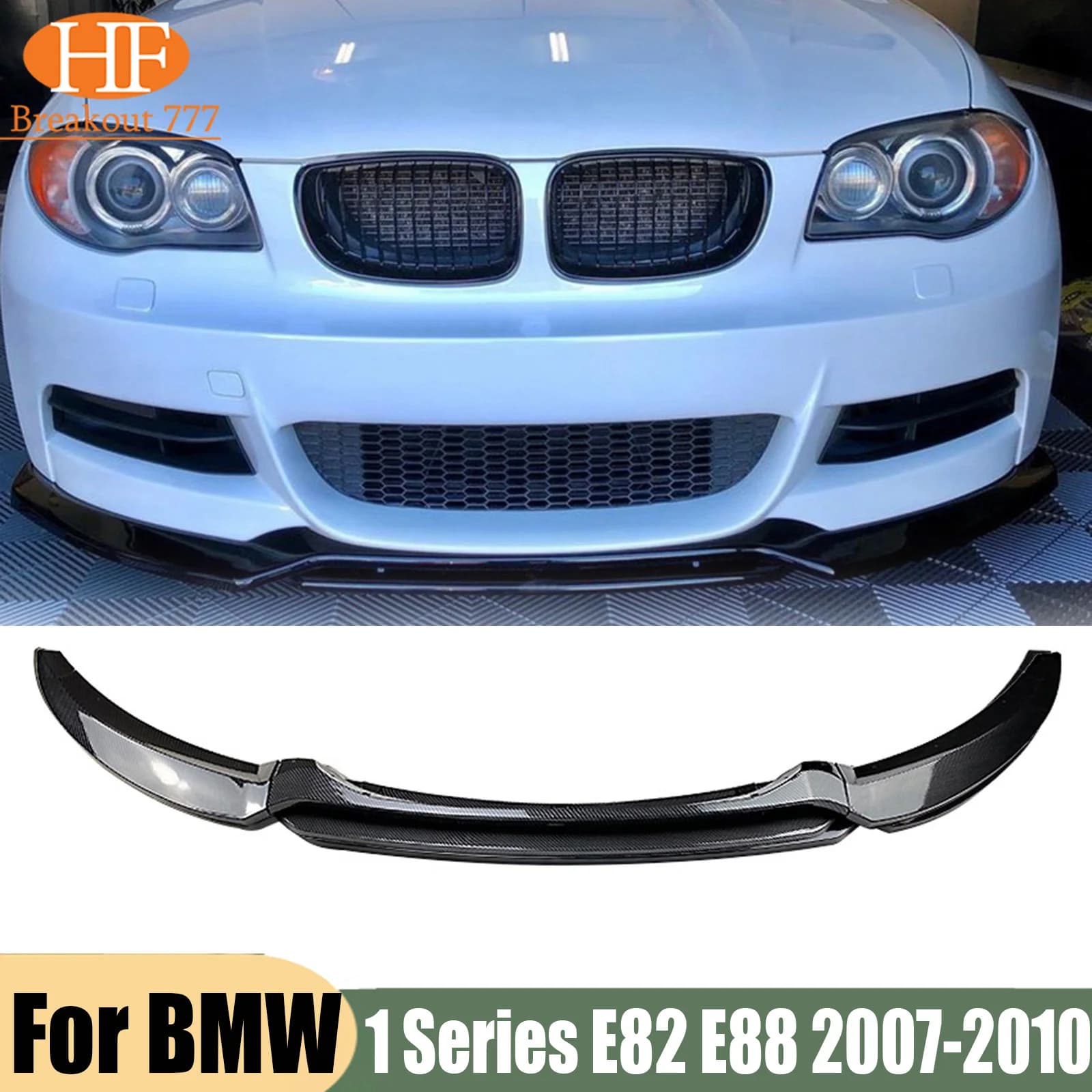 Front Bumper Lip Spoiler Splitter Diffuser Trim BodyKit Accessories Glossy Black For BMW 1 Series E82 E88 2007 2008 2009 2010