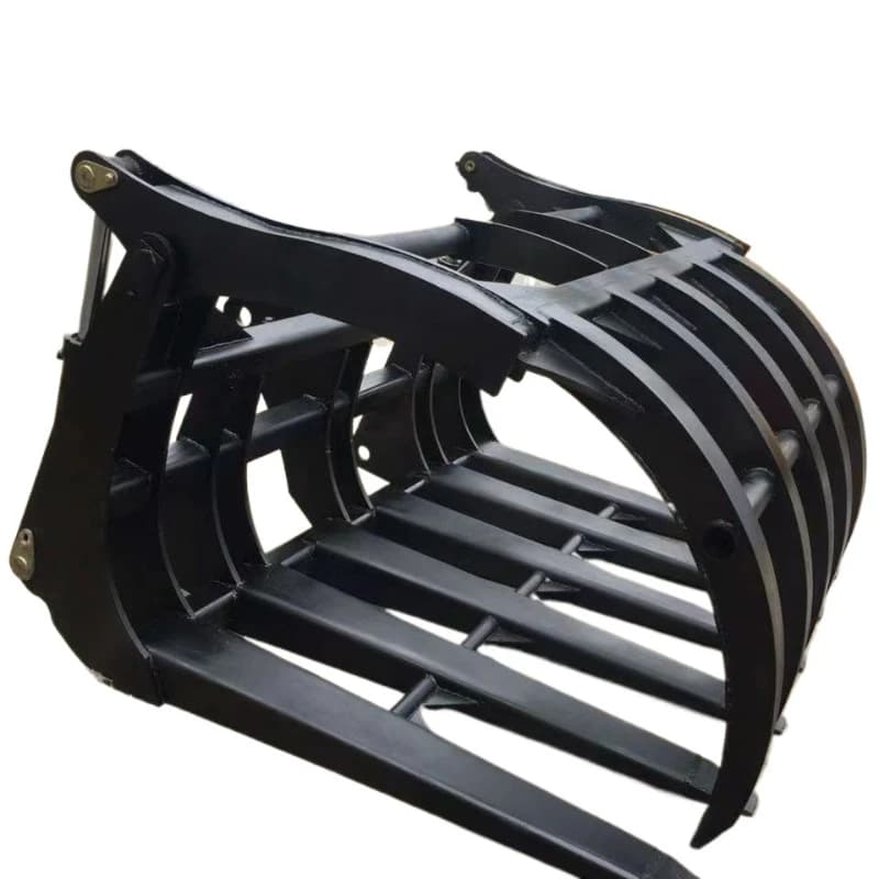 Loader wood clamp, wood grabber Small wheeled wood grabber
