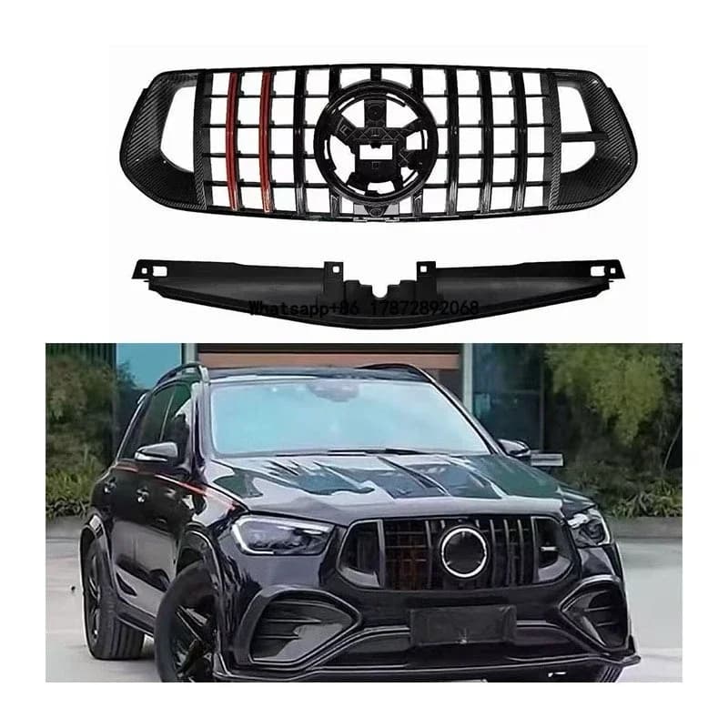 For GLE GLE Coupe W167 2020-2024 GT Style Carbon Fiber Front Bumper Grille