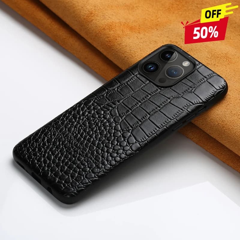 Genuine Leather Phone Cases For iPhone 14 13 Pro Max 11 12 6 7 8 XR XS Max Capa Luxury Crocodile Pattern Business Cover Coque
