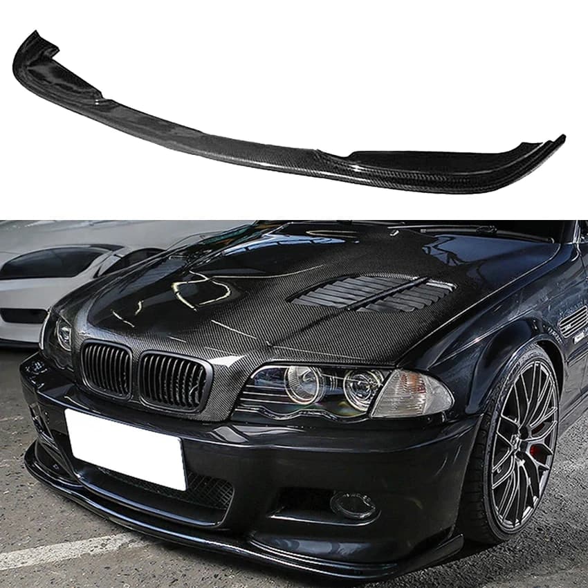 1998 To 2005 For BMW 3 Series E46 M3 HM Type Front Bumper Lip Chin Spoiler Splitter By High Quality ABS Gloss Black Body Kit