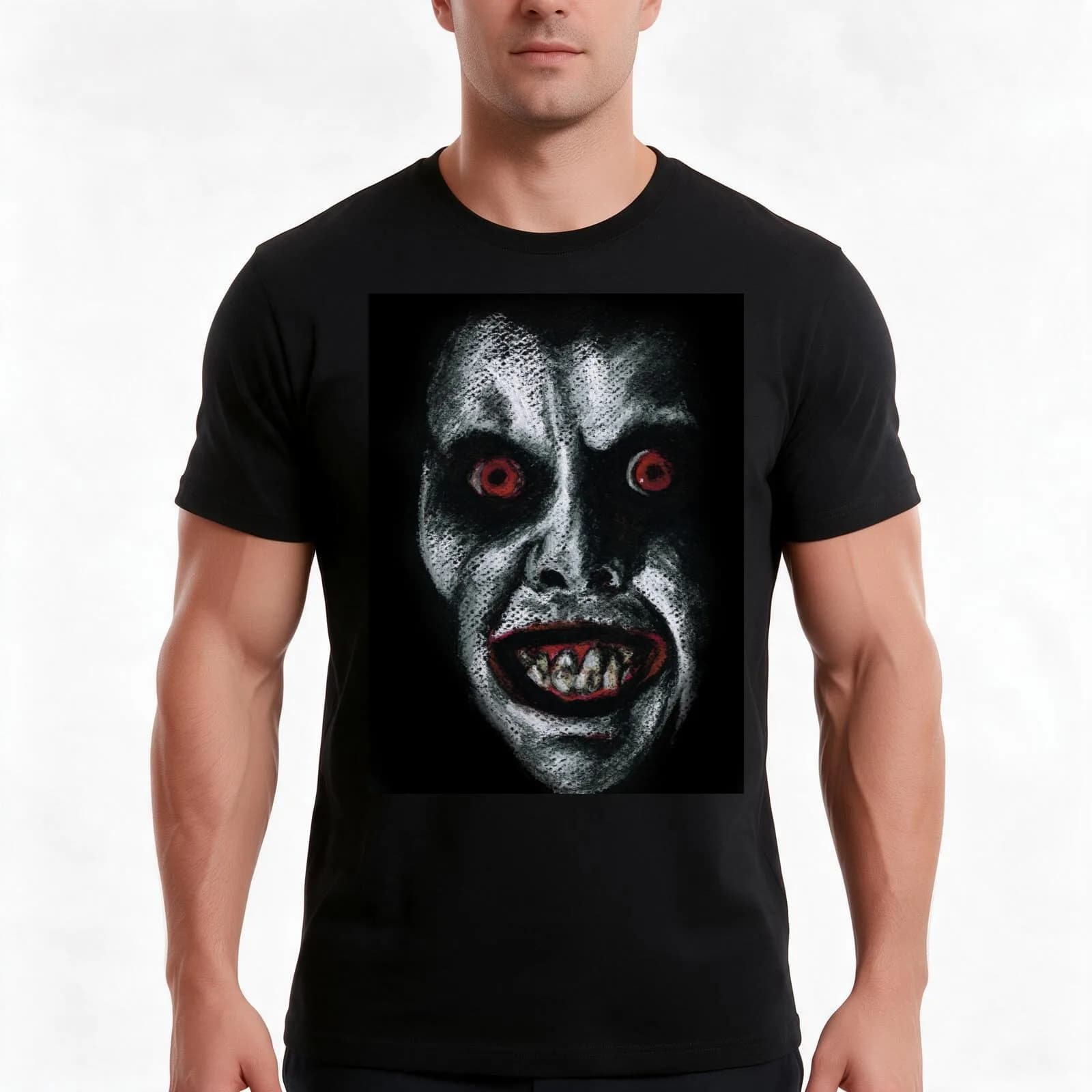 Pazuzu T-Shirt, Summer Casual Cotton Tee, Oversized Streetwear Tops, Vintage Graphic Print, Loose Fit Short Sleeve, 100% Cotton