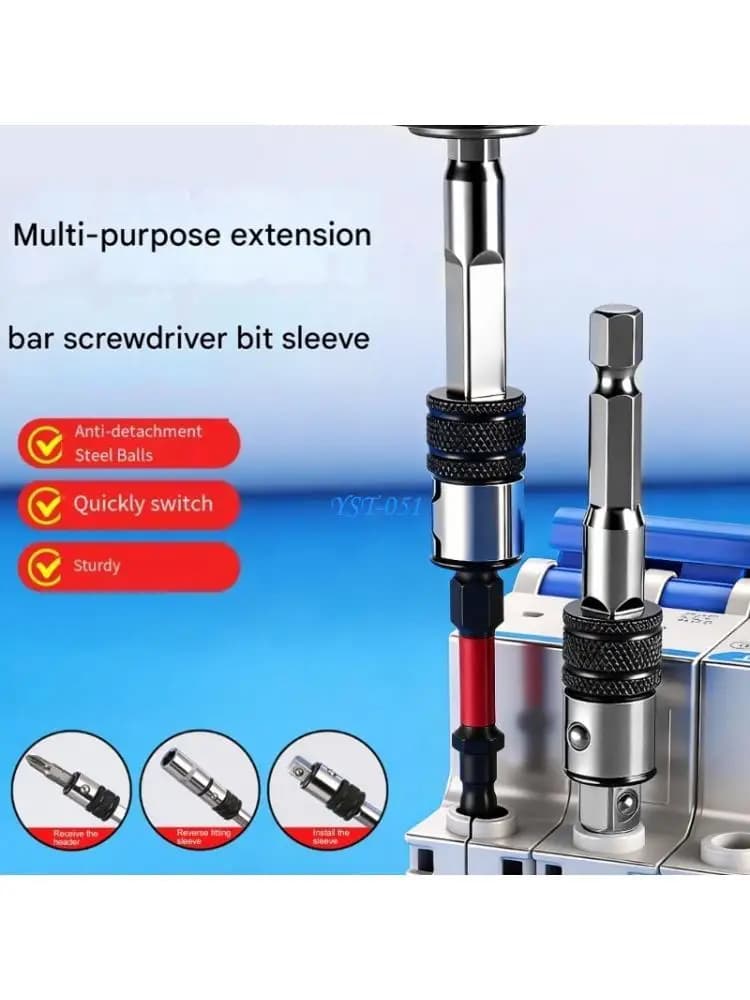 E15A Durability Steel Bit Extension Bar With SelfLocking Function Bit Extension Rod