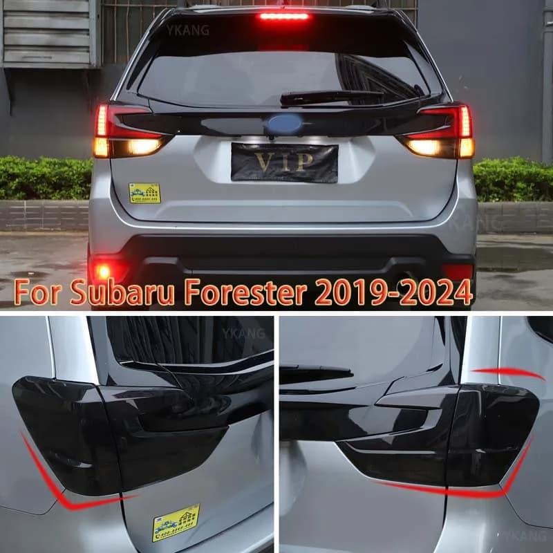 For Subaru Forester 2019-2024 ABS Blackened Car Tail Light Brake Light Turn Signal Cover Trim Sticker Car Accessories
