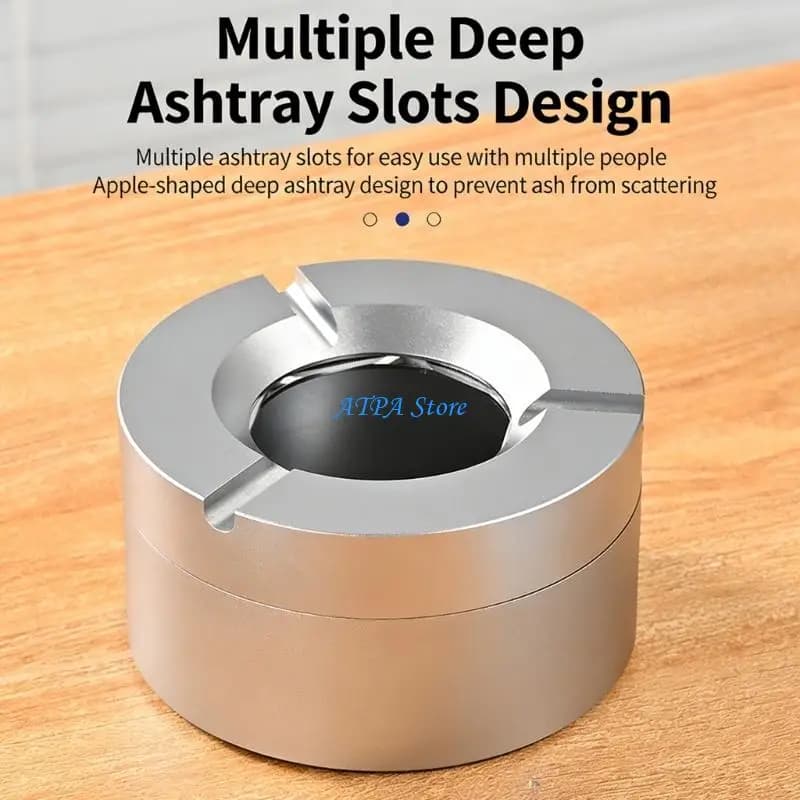 U13C (1 Piece)360° stainless steel twist-lock ashtray Smokeless Design, Portable Outdoor Indoor Use for Cigarettes, Control for