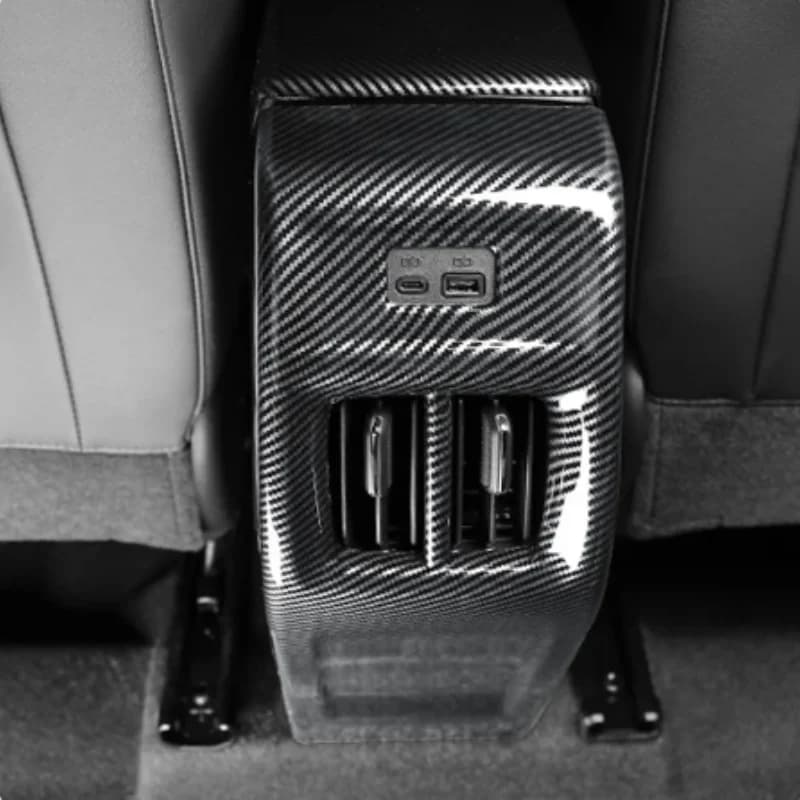 For Chevrolet Seeker Trax 2023 2024 Rear Air Conditioning Outlet Vent Cover Trim Anti Kick Panel ,ABS Carbon Fiber