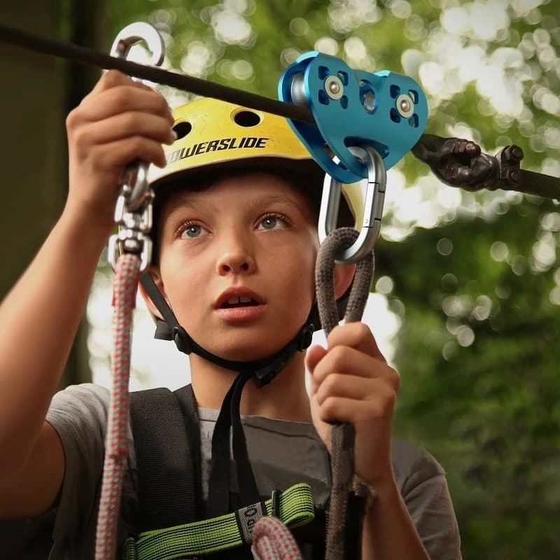 Outdoor Climbing Lifting and Transportation Mountaineering Heart-shaped Double Pulley Steel Cable Pulley Cableway Pulley Block