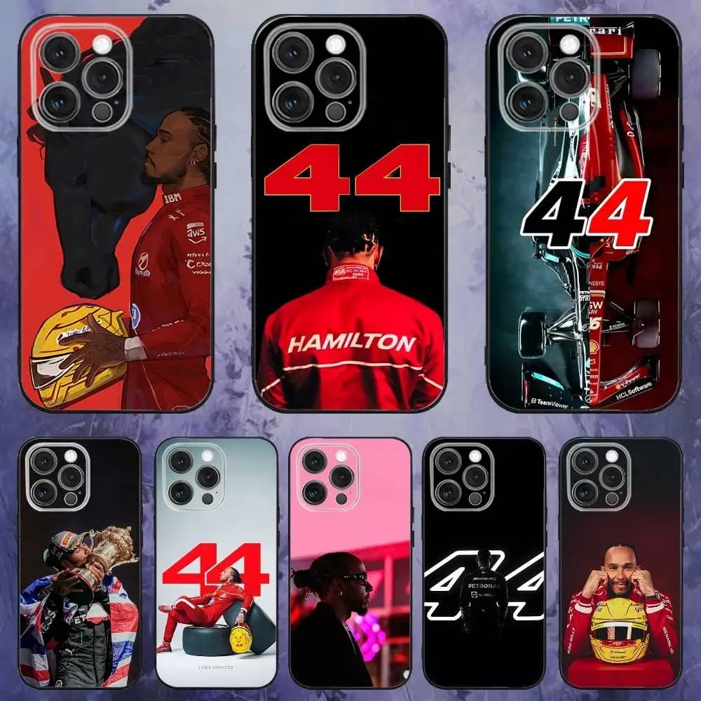 44 L-Lewis H-Hamilton-S Phone Case For iPhone 17,16,15,14,13,12,Pro,Max,Plus,E,SE4,Air,Mini Black Soft Box