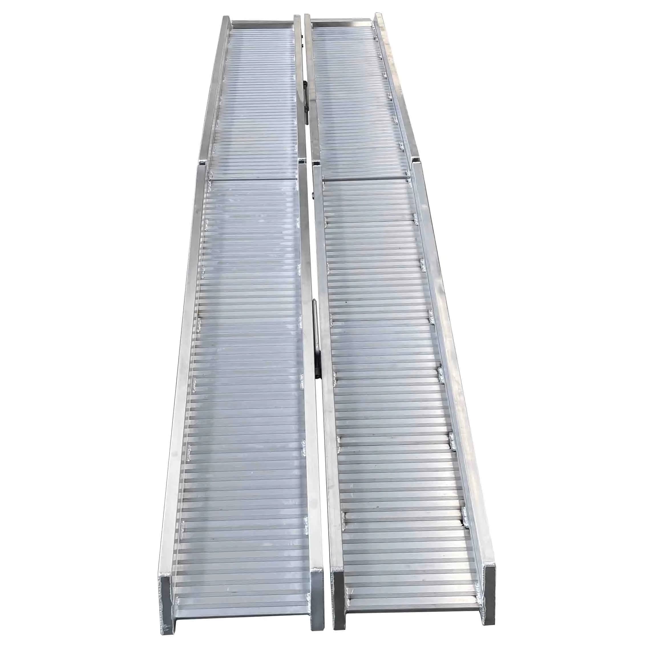 Durable High Quality 5 Meter Aluminum Motorcycle Loading Ramp 1500lbs Capacity Folding Ladder Stairs Tool Cargo Carrier Bracket