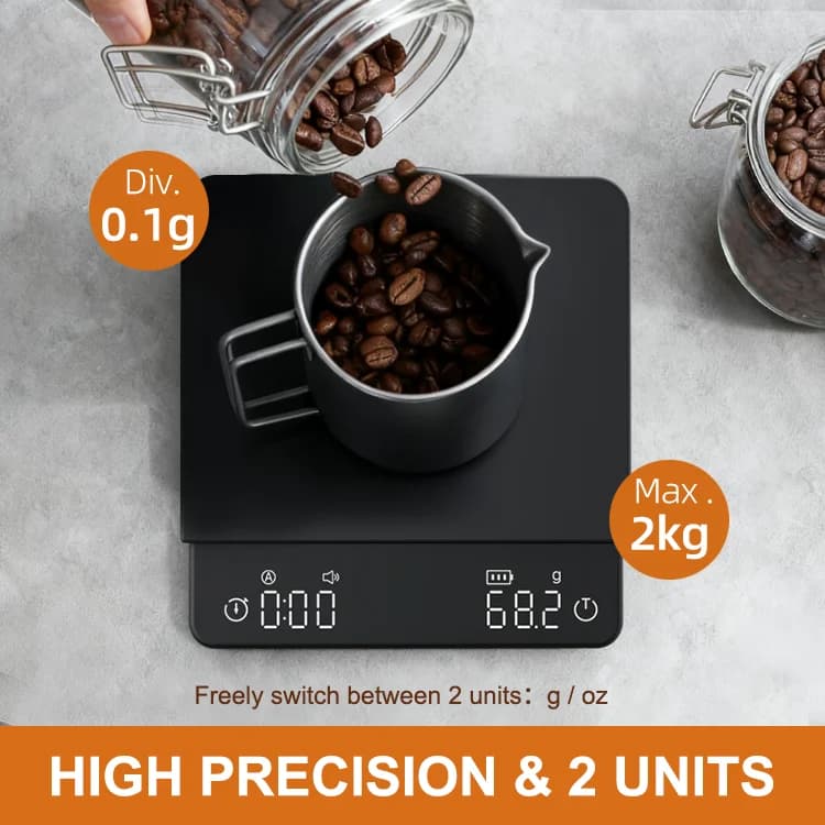 Pocket Foe Weight Built Glass Set Machine Weighing Grinder Coffee Scale Mini with Bluetooth Digital Brewing in Coffee Scale Mini