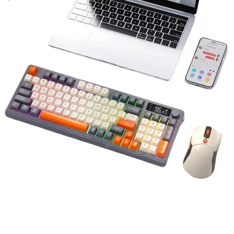 Wolf T96 wireless dual-mode keyboard mouse set electronic sports game BT robot feel keyboard mouse set