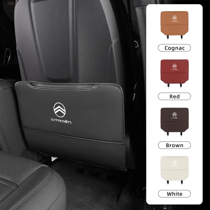 PU Leather Car Seat Back Protection Cover Anti Kick Pad Accessories For Citroen C4 C3 C5 C1 C2 C-Elysee Berlingo Picasso Jumpy