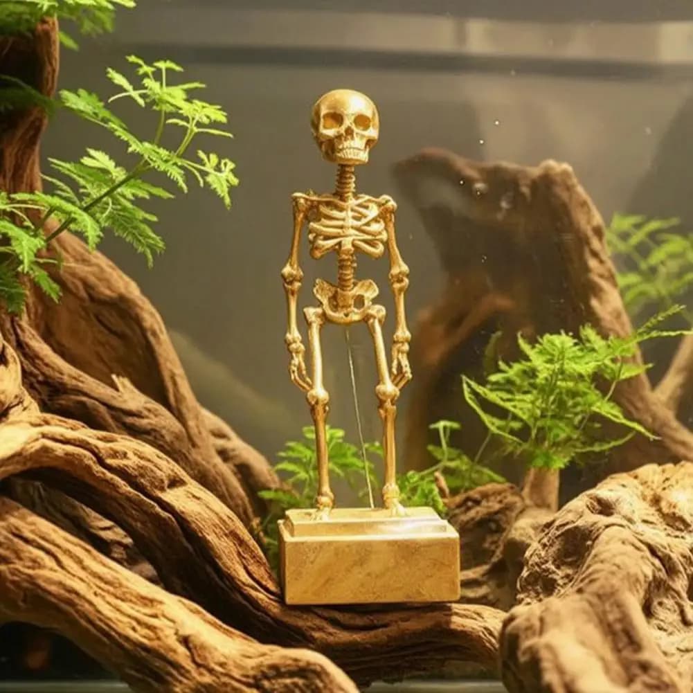 Halloween Dynamic Skeleton Fish Tank Ornament, Dancing Skeleton Aquarium Decoration 3D Printed Underwater Decor