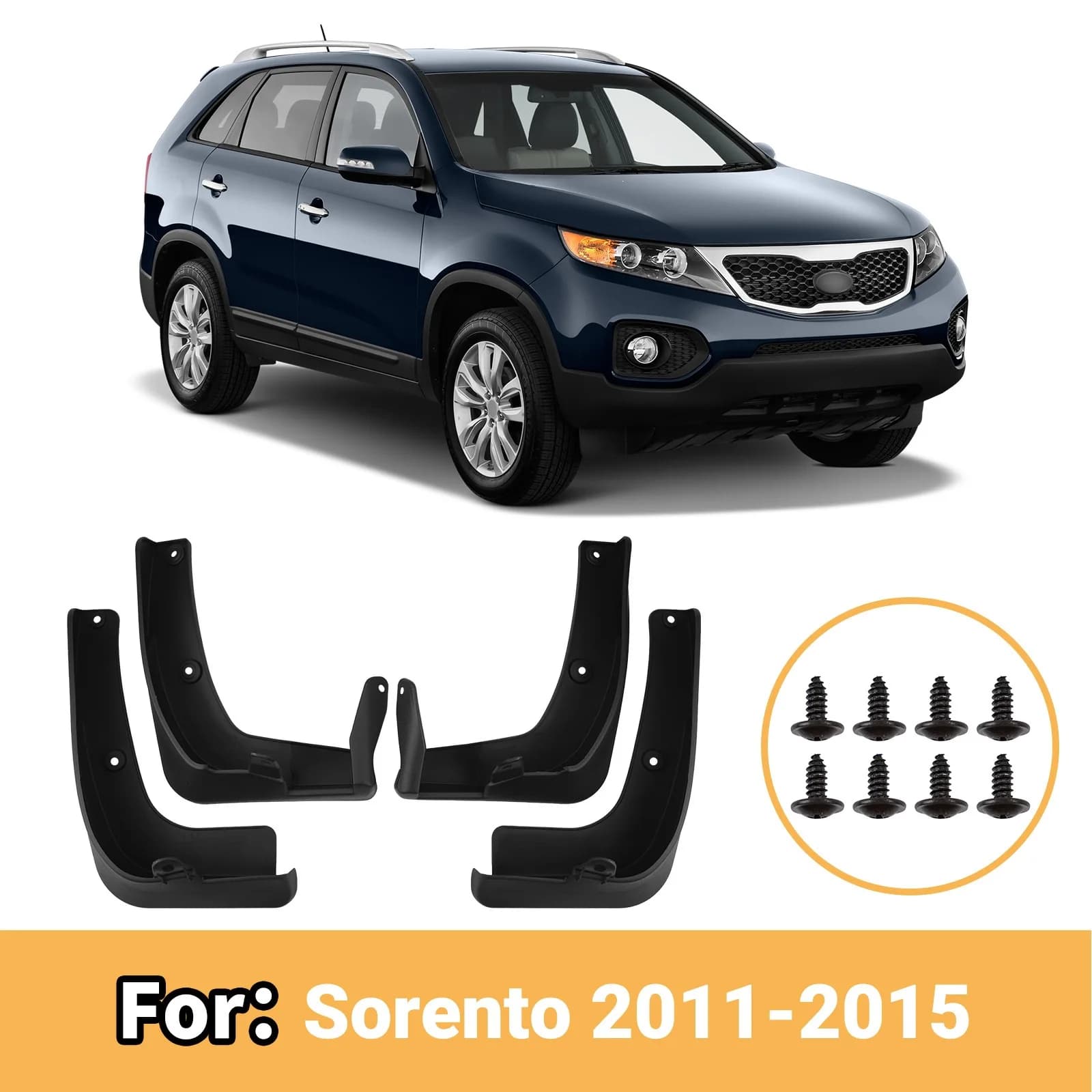 For Kia Sorento 2011-2015 Mud Flaps Mud Guards Splash Guards Car Fender Mudflaps Wheel Splash Shield Auto Exterior Accessories