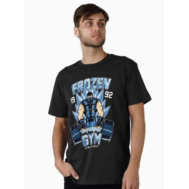 Vintage 90's Mortal Kombat SubZero's GYM Gift tee for gamer 100% cotton printed Men's Short Sleeve Graphic T-Shirt All size tops
