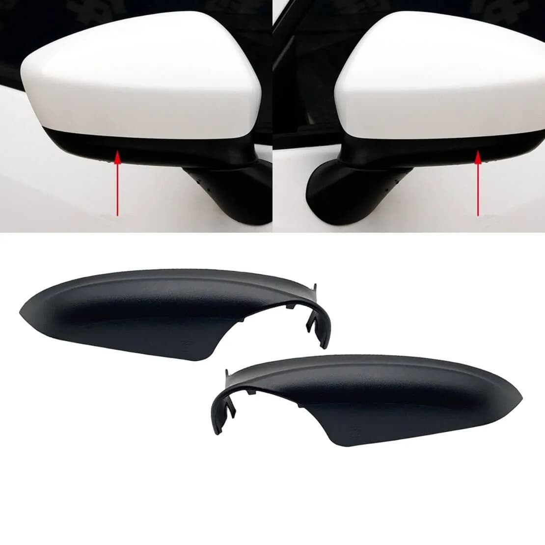 1 Pair Black Rearview Mirror Lower Cover Cap For Mazda CX-5 2013-2014 Door Wing Mirror Bottom Housing Trim