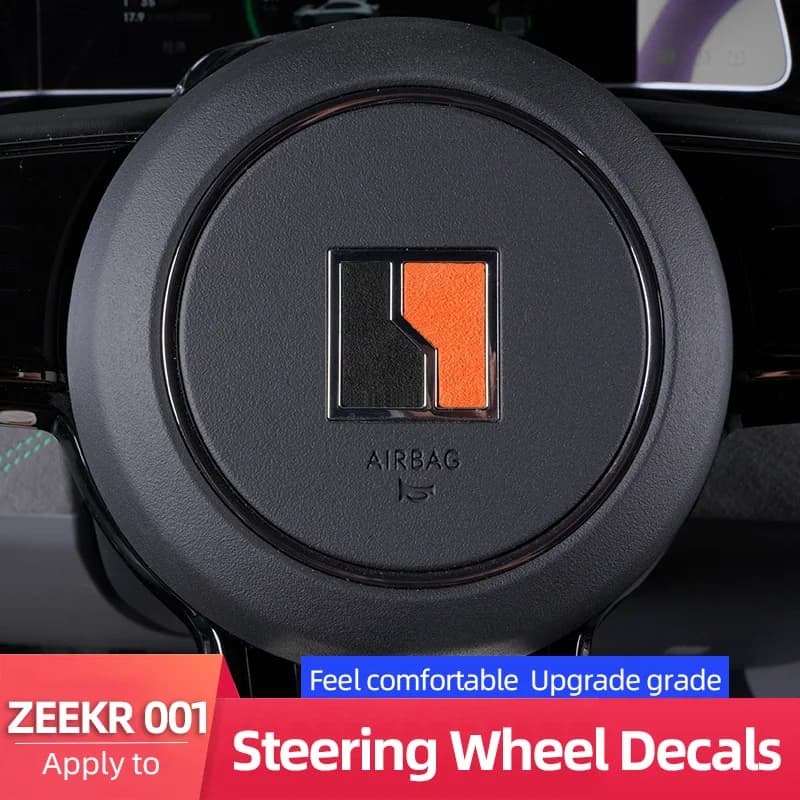 Suede Car Decorative Steering Wheel Decals For ZEEKR 001 Auto Interior Decal Cover Sticker