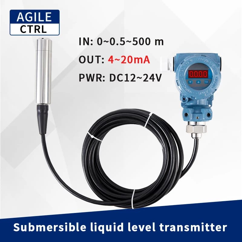 4-20ma LED Diffusion Silicon Diesel Fuel Oil Tank Level Transmitter Water Liquids Level Measurement Pressure Sensor Indicator