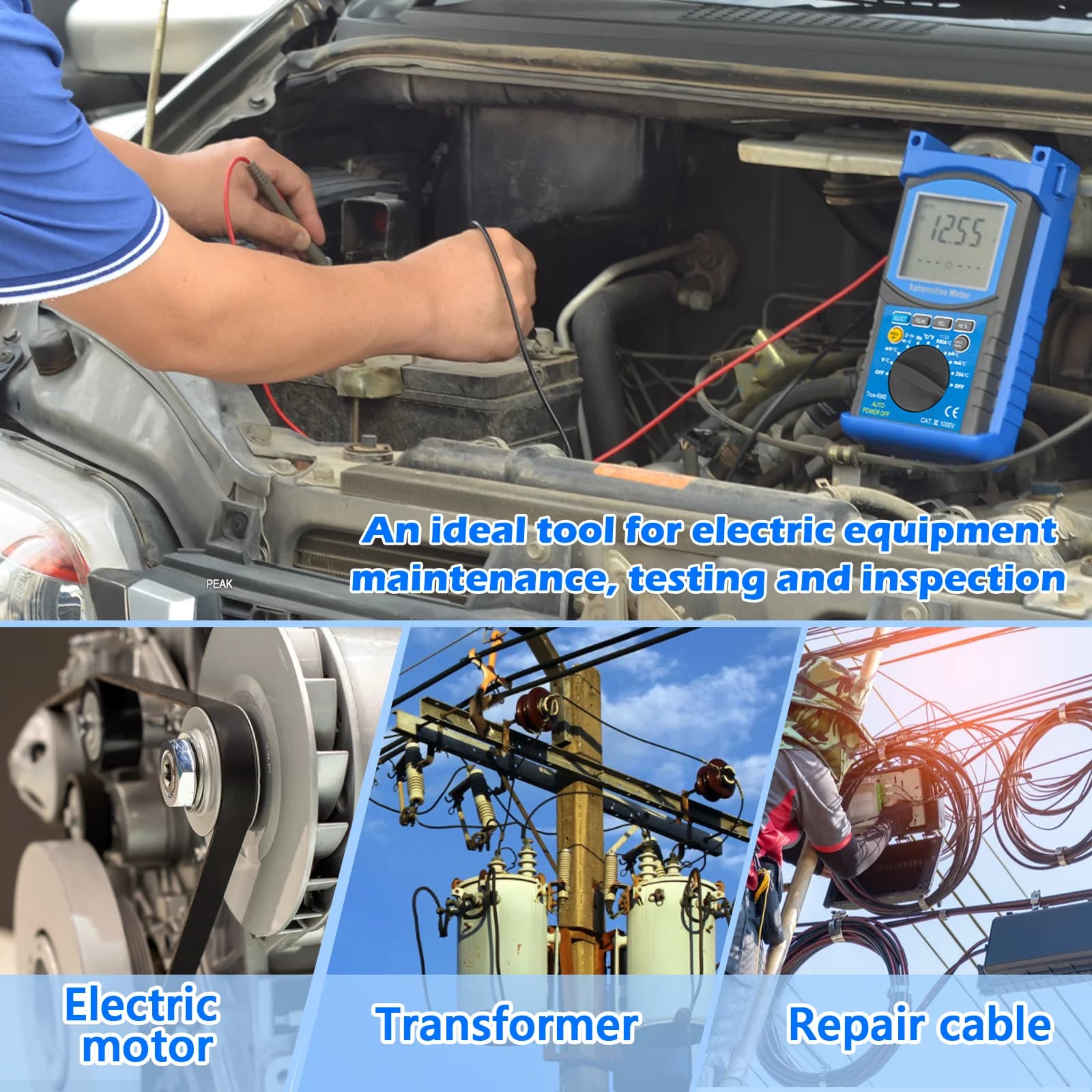 1000V Digital Insulation Resistance Tester Professional Voltage Measure Instrument HP-6688K Capacitance Resistance Diode Tester