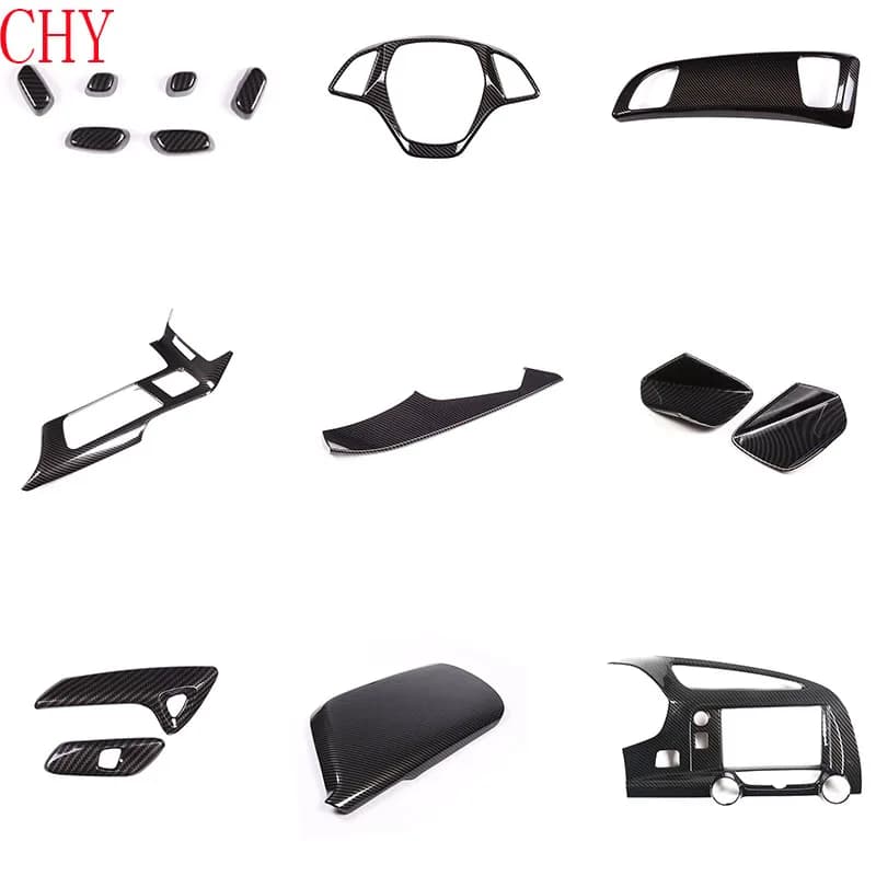 ABS Carbon Fiber For Chevrolet Corvette C7 2014-2019 Car dashboard center console gear panel decorative cover sticker Car kit
