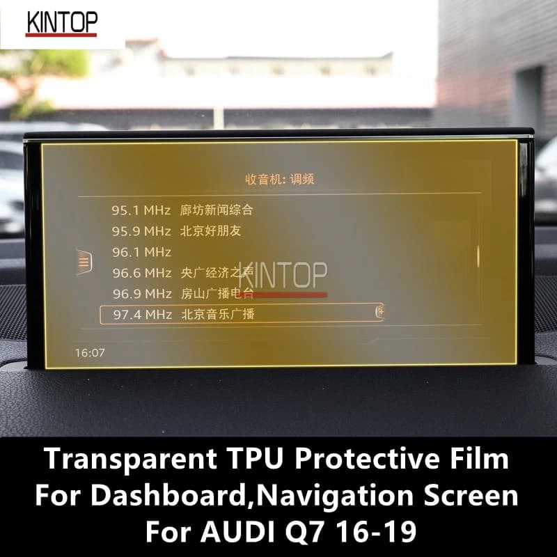 For AUDI Q7 16-19 Dashboard,Navigation Screen Transparent TPU Protective Film Anti-scratch Repair Film Accessories Refit