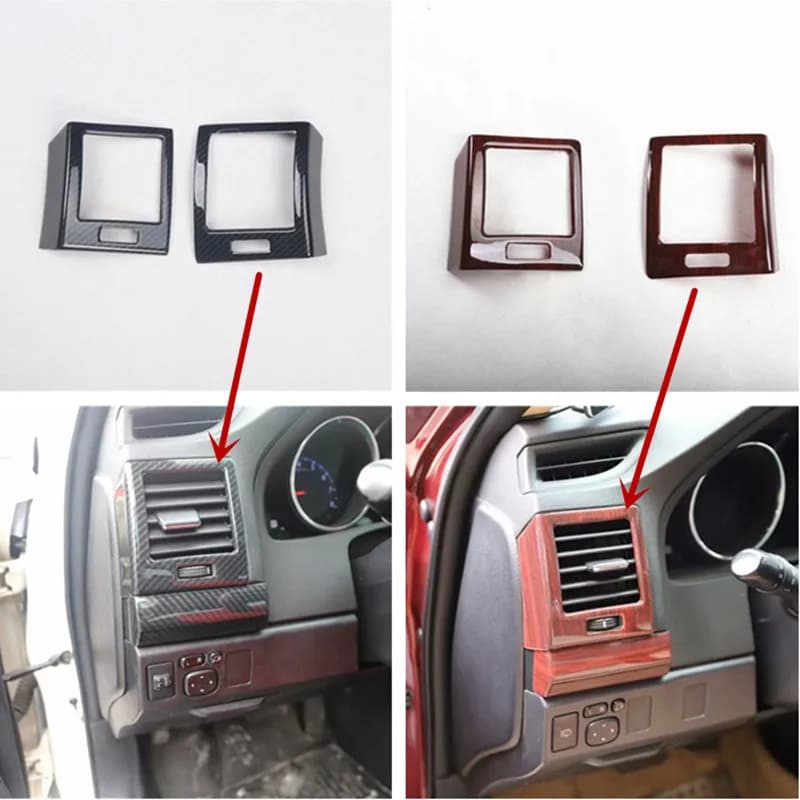 2pcs/lot ABS Carbon fiber grain front air conditioning outlet decoration cover for 2010-2016 Toyota REIZ